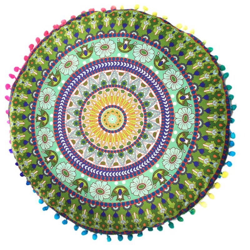 Bohemian Round Mandala Pillowcase Floor Meditation Cushion Cover Case